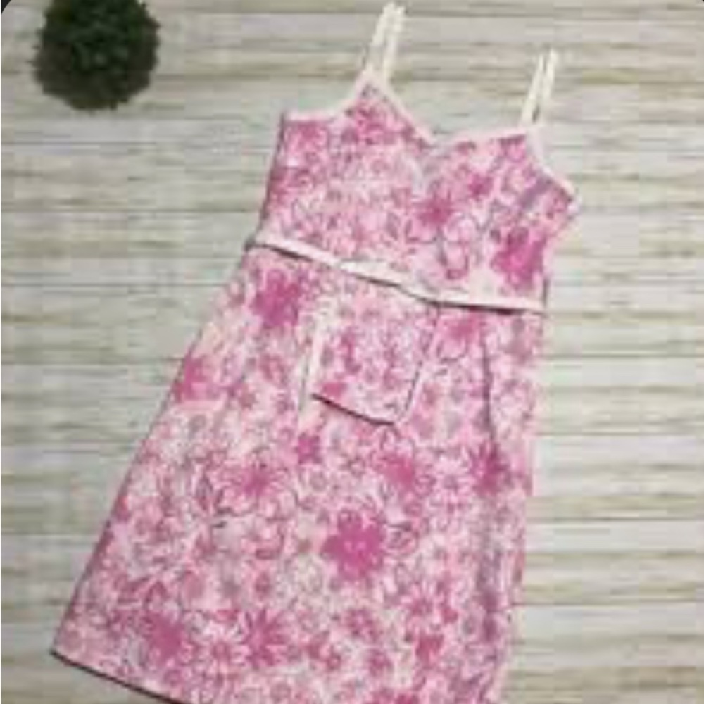Garnet Hill Spaghetti Strap Aline Dress Size 14 Bubble Gum Pink Preppy
